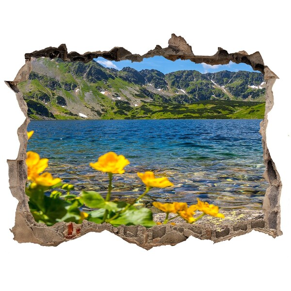 3D Wandtattoos Loch in der Wand Berglandschaft am See