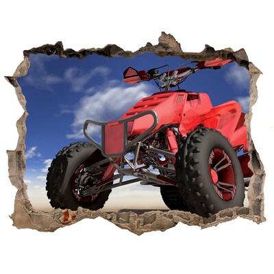 3D Wandtattoos Loch in der Wand Rotes Quad in einer Wüstenlandschaft