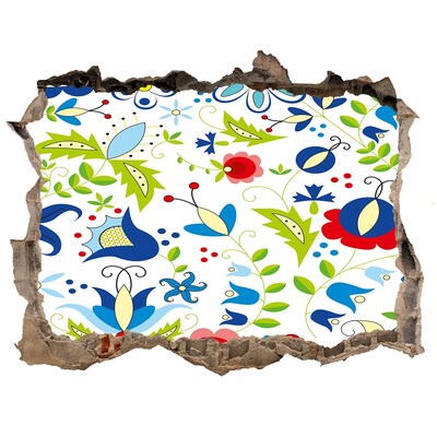 Wandtattoos Mauerdurchbruch Blumenmuster auf Betongrund