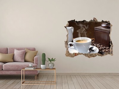 3D Wandsticker Loch Kaffee im Café