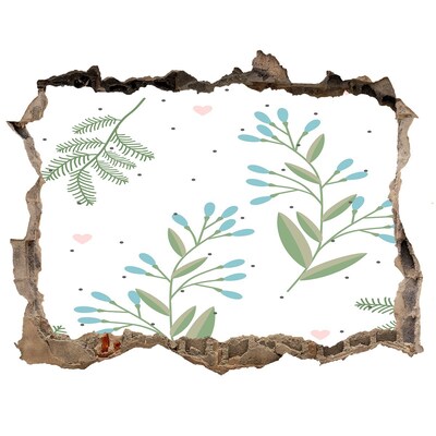 Wandtattoos Loch Grüner Garten in einem Loch in der Wand