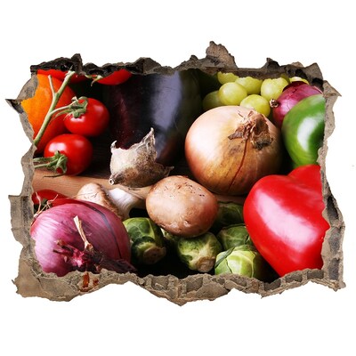 Wandtattoos Mauerdurchbruch Obst und Gemüse in einem kleinen Laden