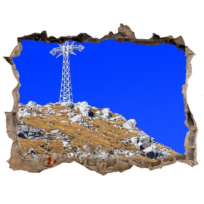 3D Wandtattoos Loch in der Wand Berglandschaft durch ein Loch in der Wand