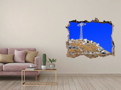 3D Wandtattoos Loch in der Wand Berglandschaft durch ein Loch in der Wand