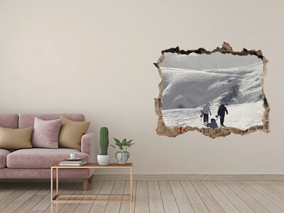 3D Wandtattoos Loch in der Wand Winterliche Berglandschaft