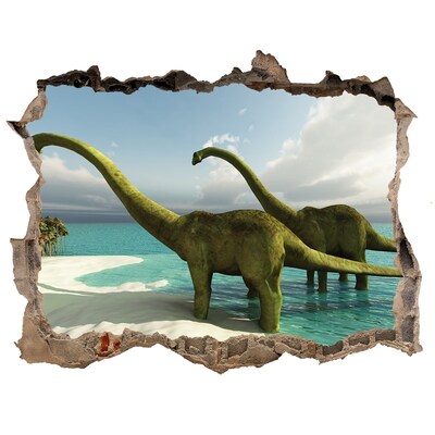 3D Wandsticker Loch Dinosaurier am Meer