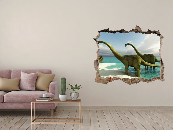3D Wandsticker Loch Dinosaurier am Meer