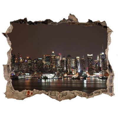 Wandtattoos Loch New Yorker Skyline bei Nacht