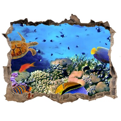3D Wandsticker Loch Unterwasserparadies