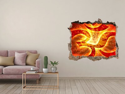 3D Wandsticker Loch Feuer im Herzen der Mauer