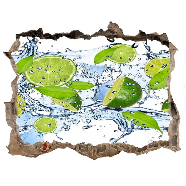 3D Wandsticker Loch Erfrischende Limonade in Wasser