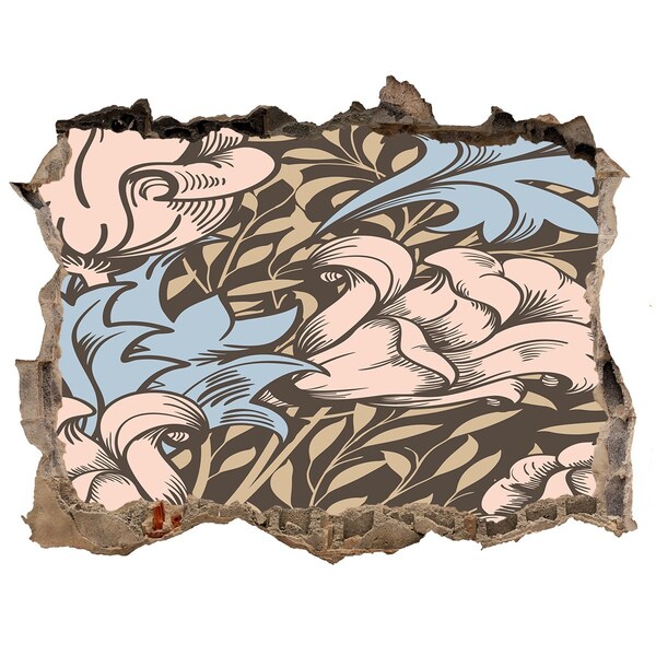 Wandfolien Loch in der Wand Loch in der Wand Blumenmuster