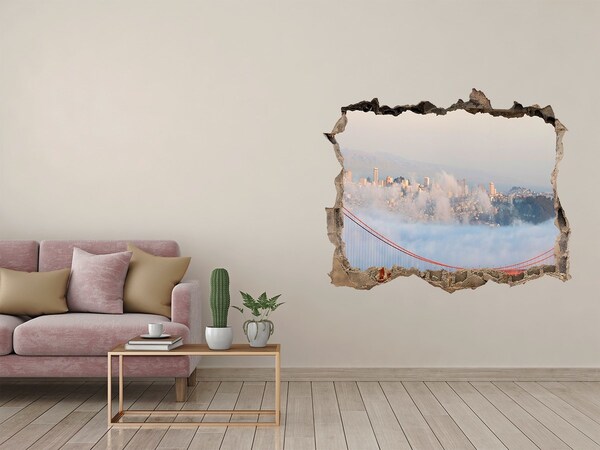 3D Wandtattoos Loch in der Wand Golden Gate Bridge in den Wolken