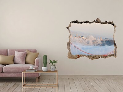 3D Wandtattoos Loch in der Wand Golden Gate Bridge in den Wolken
