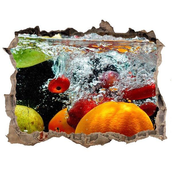 3D Wandsticker Loch Fruchtexplosion im Wasser