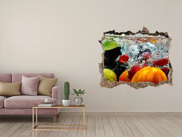 3D Wandsticker Loch Fruchtexplosion im Wasser