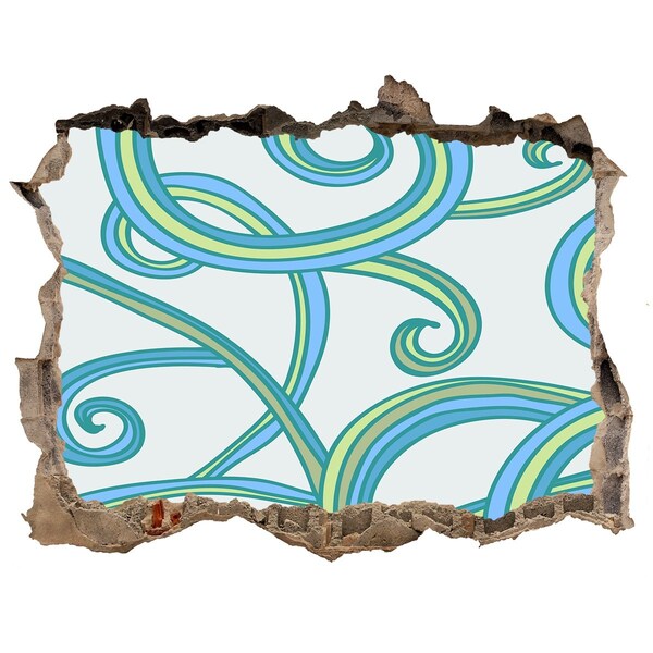 Wandtattoos Mauerdurchbruch Bunte Wellen an der Wand im Hintergrund