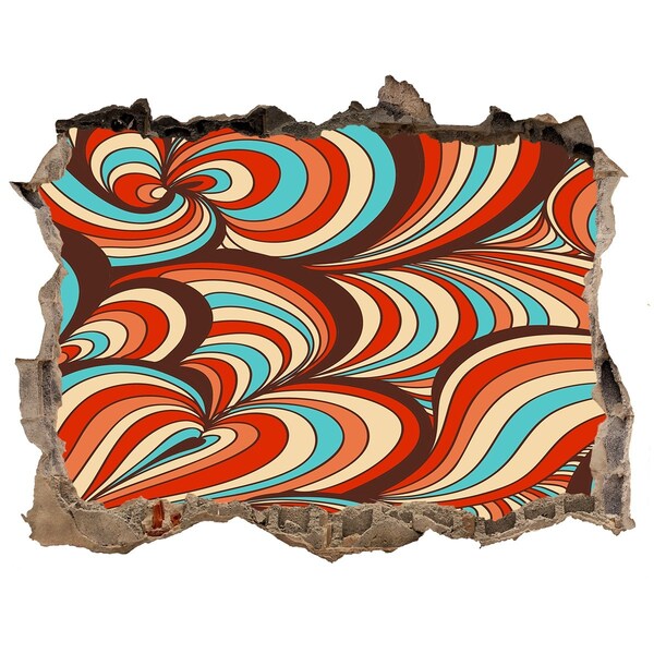 3D Wandsticker Loch Ein farbenfroher Wirbel aus Mustern