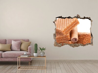 3D Wandsticker Loch Süße Waffeln im Loch