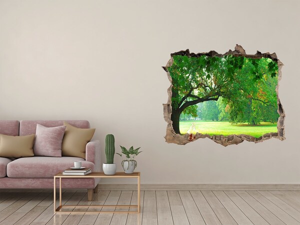 Wandfolien Loch in der Wand Grüner Park in der Sonne