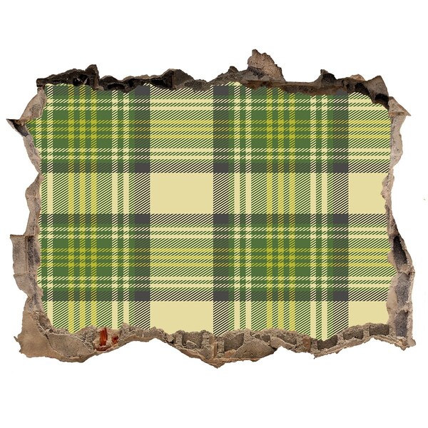 Wandfolien Loch in der Wand Grünes Schachbrettmuster