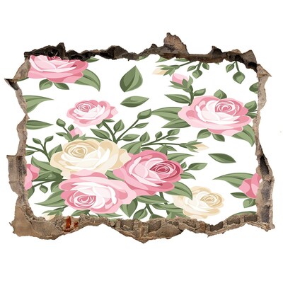 3D Wandsticker Loch Loch in der Wand Blumengarten