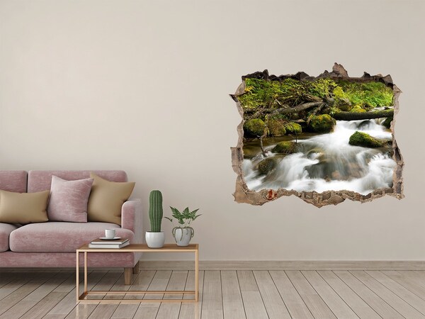 3D Wandtattoos Loch in der Wand Grüner Bach im Wald
