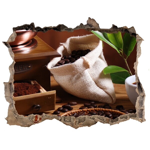 3D Wandsticker Loch Kaffeegenuss ganz bequem von zu Hause aus