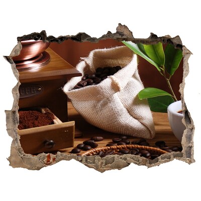 3D Wandsticker Loch Kaffeegenuss ganz bequem von zu Hause aus