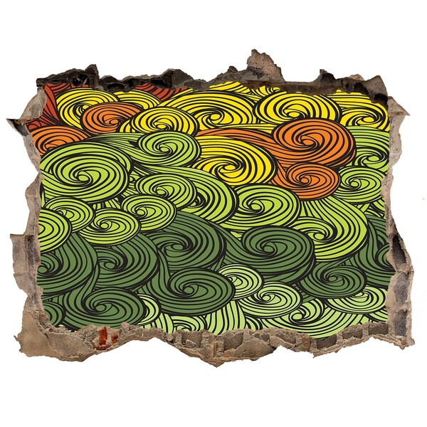Wandfolien Loch in der Wand Bunte Wirbel an der Wand