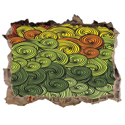 Wandfolien Loch in der Wand Bunte Wirbel an der Wand