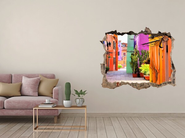 3D Wandsticker Loch Eine farbenfrohe Straße in Mexiko