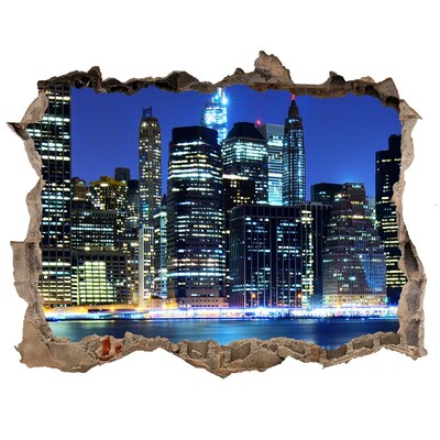 Wandtattoos Loch New Yorker Skyline bei Nacht