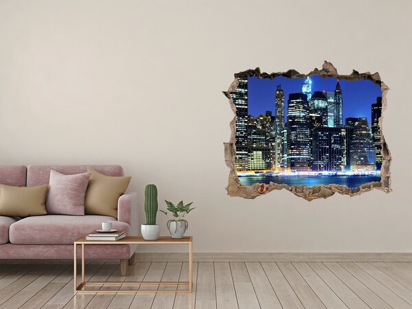 Wandtattoos Loch New Yorker Skyline bei Nacht