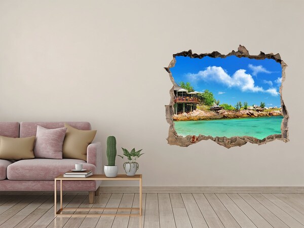 3D Wandsticker Loch Karibische Oase der Ruhe