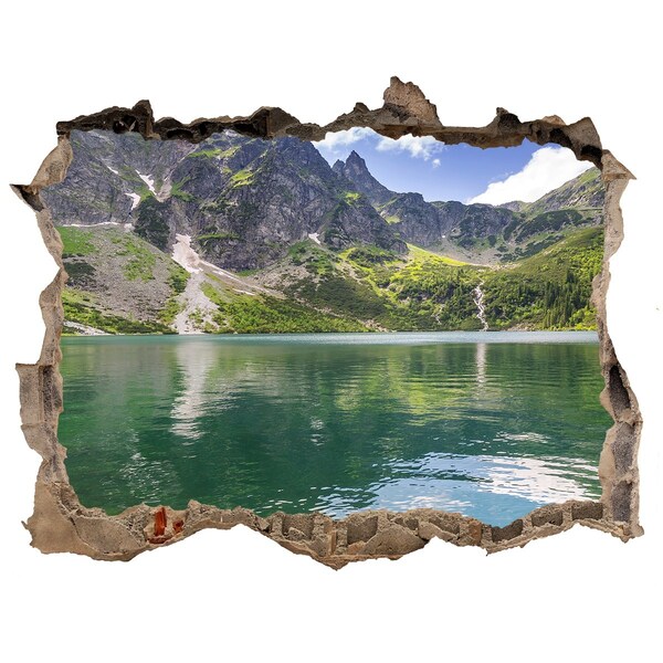 Wandfolien Loch in der Wand Bergsee im Tal