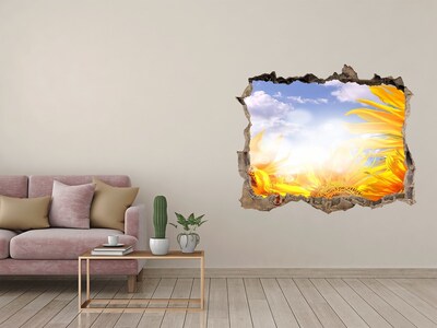 3D Wandtattoos Loch in der Wand Sonnenblumen im Sonnenlicht