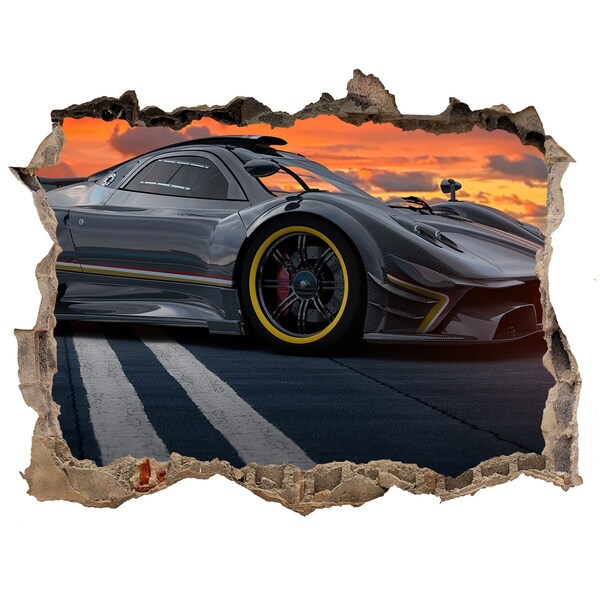 Wandtattoos Mauerdurchbruch Ein Rennwagen auf der Rennstrecke