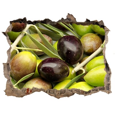 Wandfolien Loch in der Wand Oliven in Beton