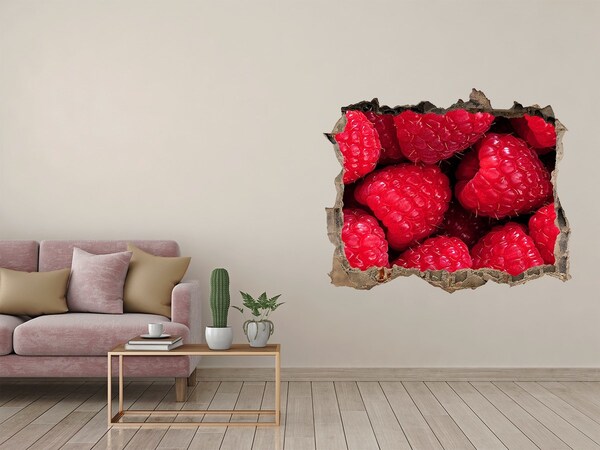 3D Wandsticker Loch Himbeeren im Beton