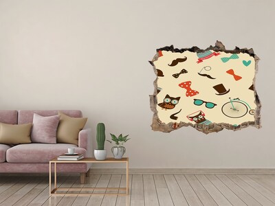 3D Wandtattoos Loch in der Wand Stilvolle Muster und Accessoires