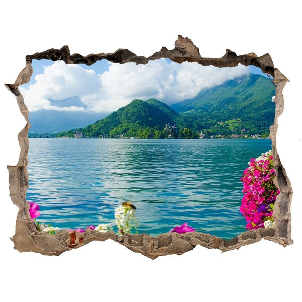 3D Wandsticker Loch Berglandschaft am See