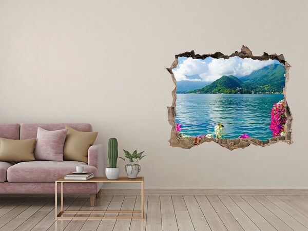 3D Wandsticker Loch Berglandschaft am See