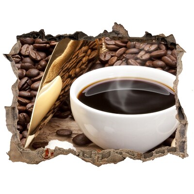 Wandfolien Loch in der Wand Kaffee im Herzen der Natur