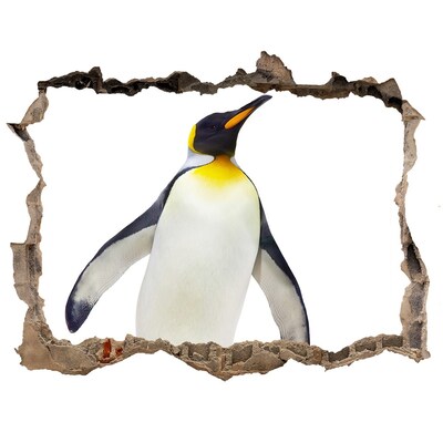 3D Wandsticker Loch Pinguin in einem Loch in der Wand