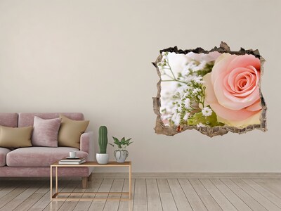 3D Wandtattoos Loch in der Wand Eine Rose in einem Blumenarrangement
