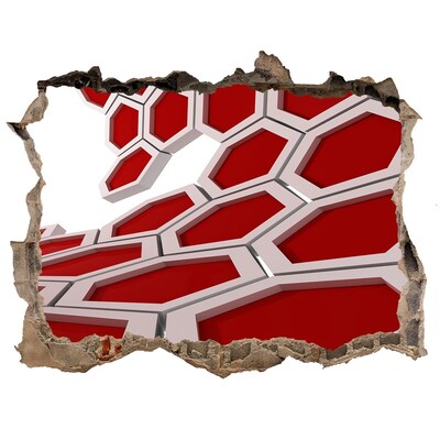 Wandfolien Loch in der Wand Rotes Labyrinth aus Beton