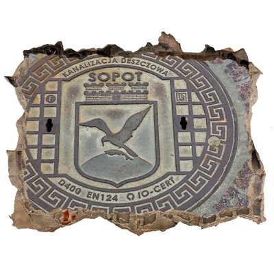 Wandtattoos Mauerdurchbruch Sopot – Städtische Kanaldeckel