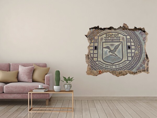 Wandtattoos Mauerdurchbruch Sopot – Städtische Kanaldeckel