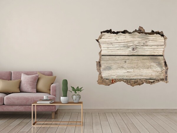 Wandtattoos Loch Ein Holzbrett in einem Loch in der Wand